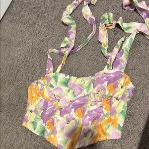 Floral Women's Top with Adjustable Straps